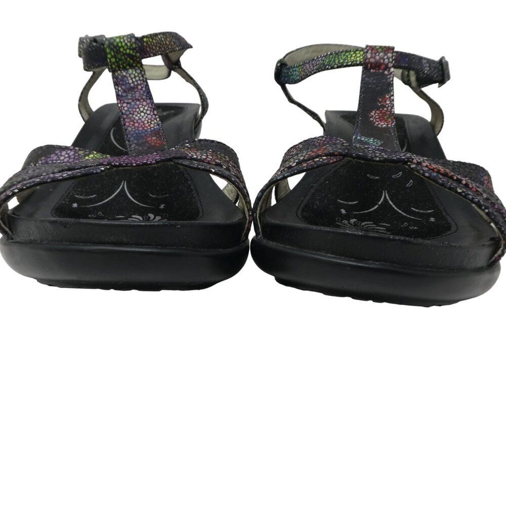 Abeo Georgie Multicolor Leather Open Toe Slingback Heels Sandals Womens 9 Narrow - Picture 8 of 13